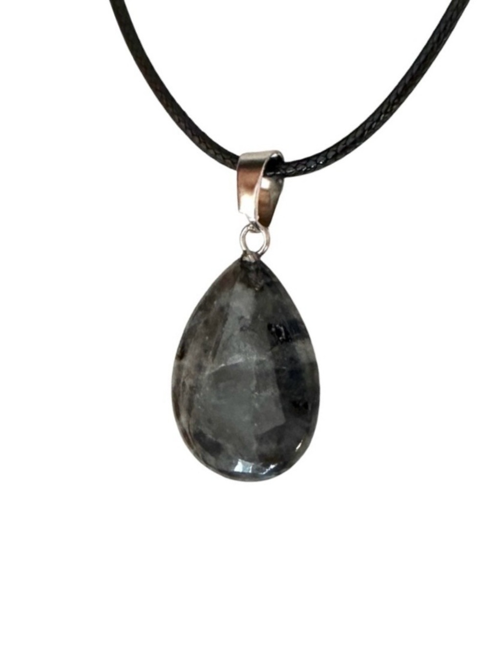 ⭐️ 5 for $25 Natural Stone Water Droplet Pendant Necklace on Black Cord